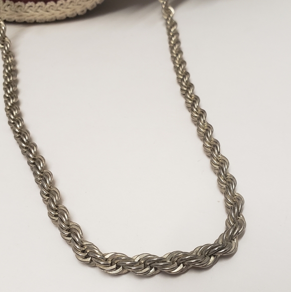 Vintage Silver tone Rope Necklace - Picture 5 of 5